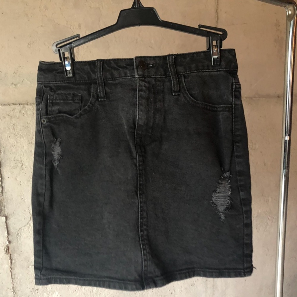 Black jean skirt